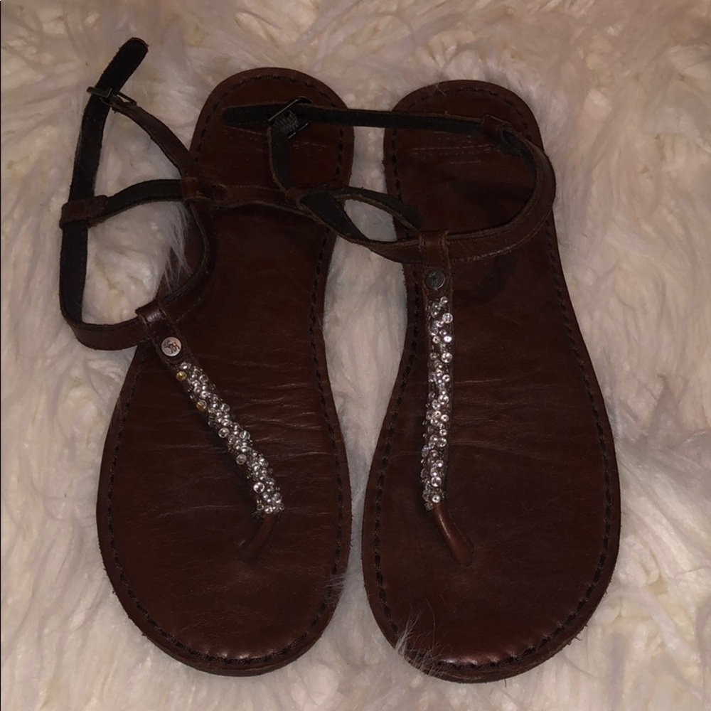 Brown Crystal Sandal